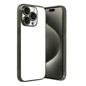 Apple iPhone 15 Pro Max Lensli Silikon - Yeşil