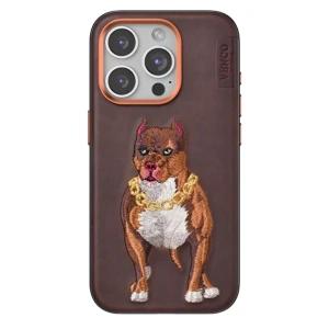 Apple iPhone 15 Pro Perma Desenli Kapak - Kahverengi