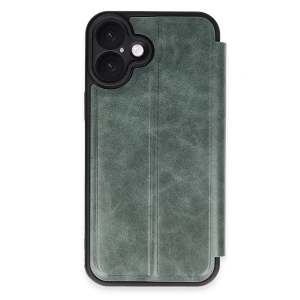 Apple iPhone 16 Kılıf Flip Cover - Koyu Yeşil