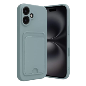 Apple iPhone 16 Kılıf Kelvin Kartvizitli Silikon - Açık Yeşil