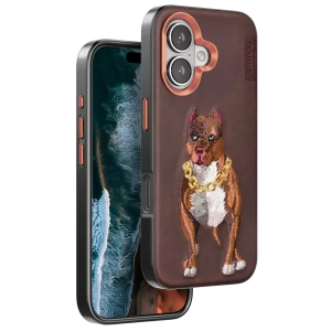 Apple iPhone 16 Perma Desenli Kapak - Kahverengi