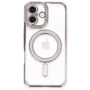 Apple iPhone 16 Plus Kılıf Joke Simli Magneticsafe Kılıf - Pembe