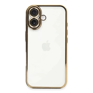 Apple iPhone 16 Plus Kılıf Lensli Silikon - Gold
