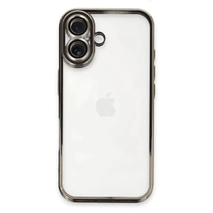 Apple iPhone 16 Plus Kılıf Lensli Silikon - Titanyum Gri