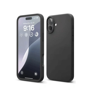 Apple iPhone 16 Plus Kılıf Nano içi Kadife Silikon - Siyah