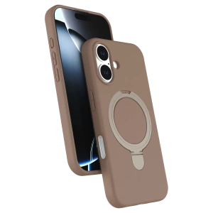 Apple iPhone 16 Plus Regal Magsafe Standlı Kapak - Çöl Titanyum