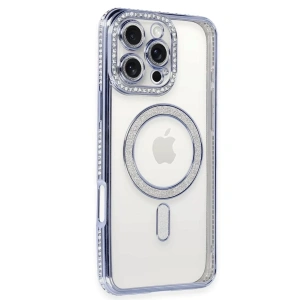 Apple iPhone 16 Pro Kılıf Joke Simli Magneticsafe Kılıf - Mavi