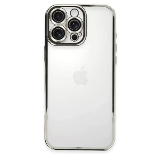 Apple iPhone 16 Pro Kılıf Lensli Silikon - Gümüş
