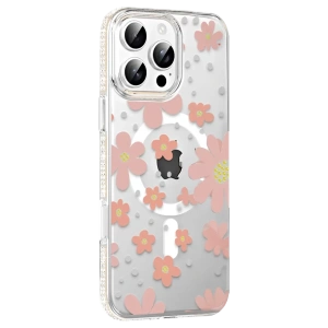 Apple iPhone 16 Pro Max Floral Magsafe Kapak - Pembe