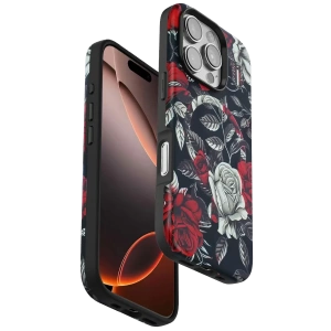 Apple iPhone 16 Pro Max Flower Series Magsafe Kapak - Siyah
