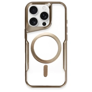 Apple iPhone 16 Pro Max Kılıf Boyi Magsafe Silikon Kapak - Kahverengi