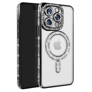 Apple iPhone 16 Pro Max Kılıf Joke Simli Magneticsafe Kılıf - Siyah