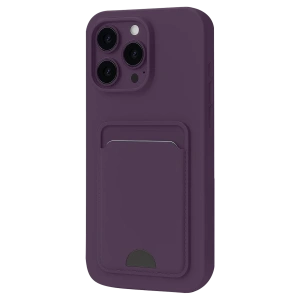 Apple iPhone 16 Pro Max Kılıf Kelvin Kartvizitli Silikon - Derin Mor