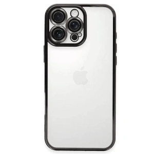 Apple iPhone 16 Pro Max Kılıf Lensli Silikon - Siyah