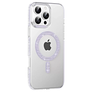 Apple iPhone 16 Pro Max Move Taşlı Magsafe Kapak - Lila