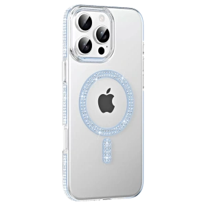 Apple iPhone 16 Pro Max Move Taşlı Magsafe Kapak - Mavi