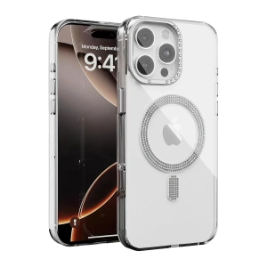 Apple iPhone 16 Pro Max Tash Diamond Magsafe Kapak - Beyaz