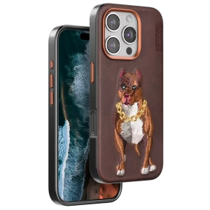 Apple iPhone 16 Pro Perma Desenli Kapak - Kahverengi