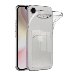 Apple iPhone 16E Kılıf Kart Şeffaf Silikon - Şeffaf