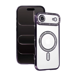 Apple iPhone 17 Air Joke Simli Magneticsafe Kılıf - Derin Mor