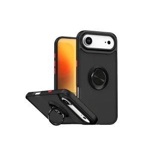 Apple iPhone 17 Air Montreal Yüzüklü Silikon Kapak - Siyah