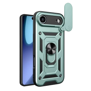 Apple iPhone 17 Air Pars Lens Yüzüklü Silikon - Yeşil