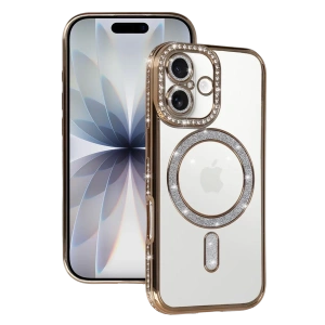 Apple iPhone 17 Joke Simli Magneticsafe Kılıf - Gold