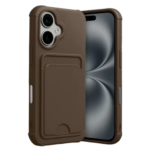 Apple iPhone 17 Kelvin Kartvizitli Silikon - Kahverengi