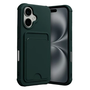 Apple iPhone 17 Kelvin Kartvizitli Silikon - Koyu Yeşil