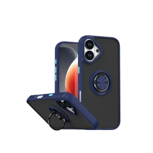 Apple iPhone 17 Montreal Yüzüklü Silikon Kapak - Lacivert