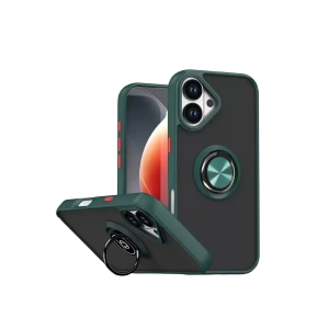Apple iPhone 17 Montreal Yüzüklü Silikon Kapak - Yeşil