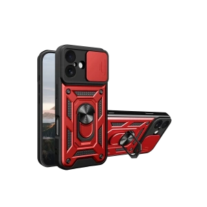 Apple iPhone 17 Pars Lens Yüzüklü Silikon - Kırmızı