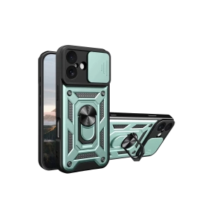 Apple iPhone 17 Pars Lens Yüzüklü Silikon - Yeşil