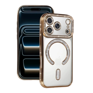 Apple iPhone 17 Pro Joke Simli Magneticsafe Kılıf - Gold