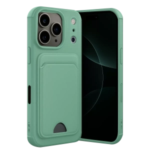 Apple iPhone 17 Pro Kelvin Kartvizitli Silikon - Açık Yeşil