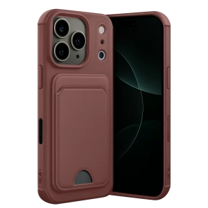 Apple iPhone 17 Pro Kelvin Kartvizitli Silikon - Bordo