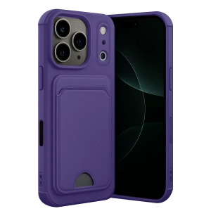 Apple iPhone 17 Pro Kelvin Kartvizitli Silikon - Derin Mor