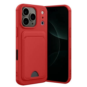 Apple iPhone 17 Pro Kelvin Kartvizitli Silikon - Kırmızı