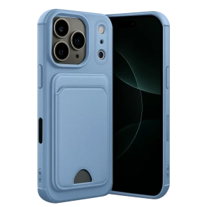 Apple iPhone 17 Pro Kelvin Kartvizitli Silikon - Mavi