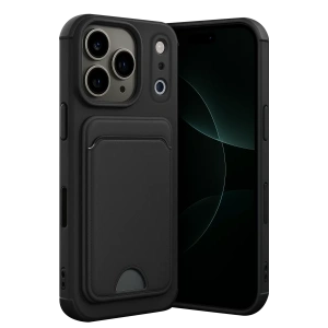 Apple iPhone 17 Pro Kelvin Kartvizitli Silikon - Siyah