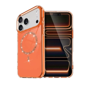 Apple iPhone 17 Pro Live Diamond Magsafe Kapak - Turuncu