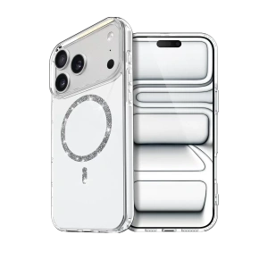 Apple iPhone 17 Pro Max Live Diamond Magsafe Kapak - Şeffaf