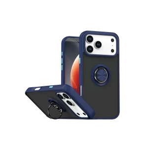 Apple iPhone 17 Pro Max Montreal Yüzüklü Silikon Kapak - Lacivert