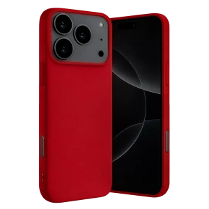 Apple iPhone 17 Pro Max Nano içi Kadife Silikon - Kırmızı