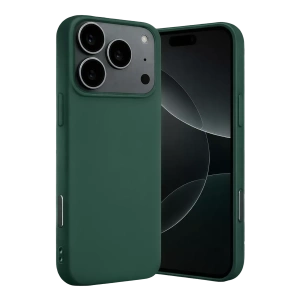 Apple iPhone 17 Pro Max Nano içi Kadife Silikon - Koyu Yeşil