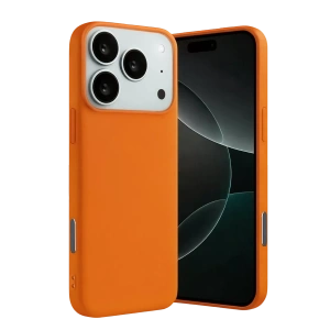Apple iPhone 17 Pro Max Nano içi Kadife Silikon - Turuncu