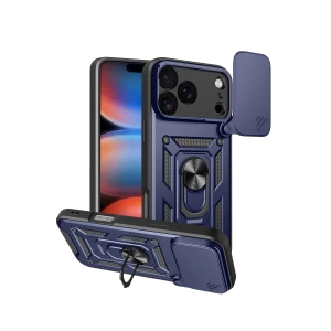 Apple iPhone 17 Pro Max Pars Lens Yüzüklü Silikon - Lacivert