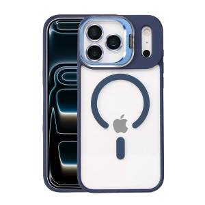Apple iPhone 17 Pro Max Remim Lensli Magsafe Standlı Kapak - Lacivert