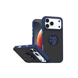 Apple iPhone 17 Pro Montreal Yüzüklü Silikon Kapak - Lacivert