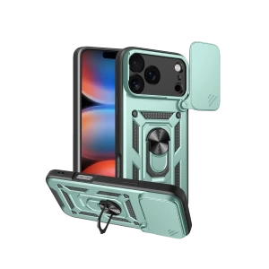 Apple iPhone 17 Pro Pars Lens Yüzüklü Silikon - Yeşil